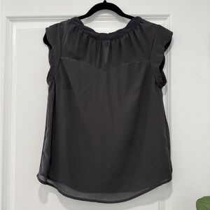 Monteau Black Ruffled Sleeveless Blouse